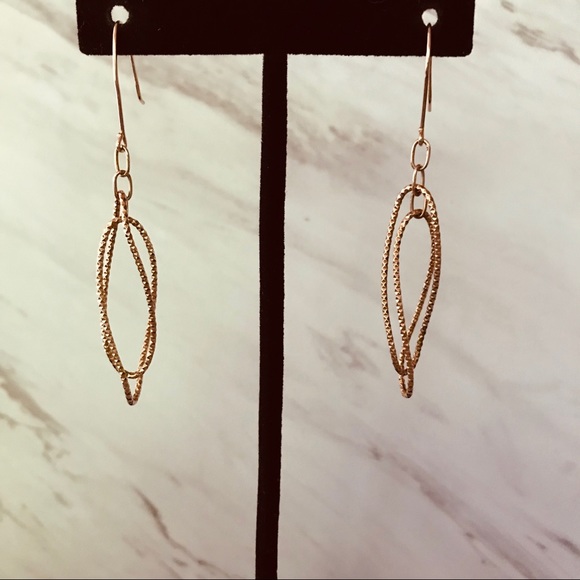 Diamond Cut Swirl Drop Earrings Rose Gold - Picture 4 of 6